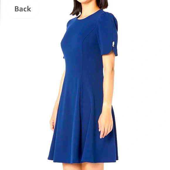 green emerald velvet dress Dkny Women's Fit & Flare Midi Shirt Dress in Cappuccino main image 0